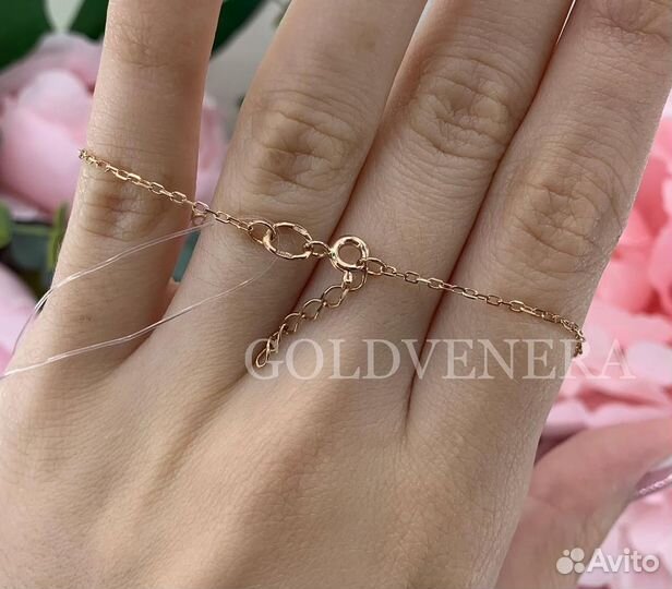 Золотой браслет двухсторонний клевер 11 мм 585