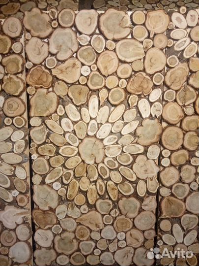 Панно из можжевельника с рисунком