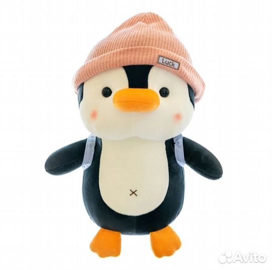 Прикольный Пингвин в шапке 25см