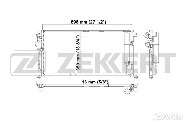 Радиатор конд. Mitsubishi Lancer VII 03