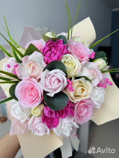 Букет из мыльных роз