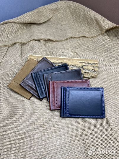 Зажим для денег из натуральной кожи