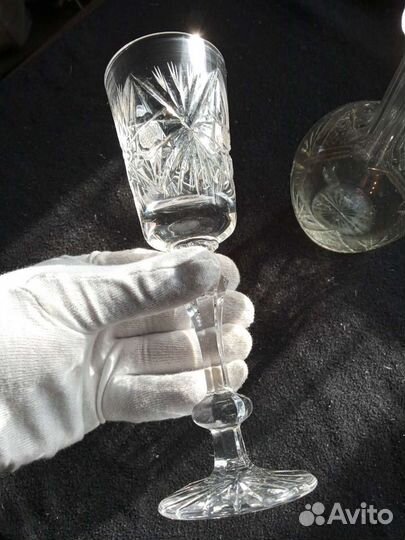 Антикварный графин с бокалом Мальцева. 19век