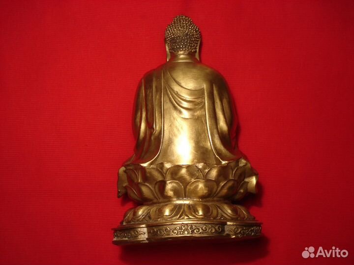 Большая Статуэтка Золотой Будда 29 см Индия Бронза