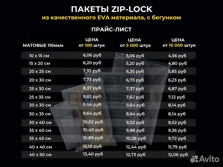 Пакеты Зип лок с бегунком для маркетплейсов