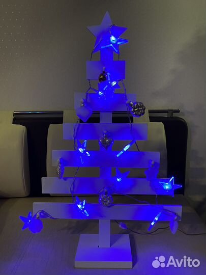 Елка новогодняя деревянная 63 см