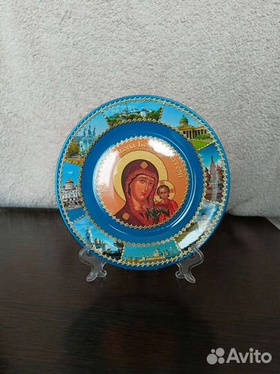 Декоративная тарелка икона Божией матери