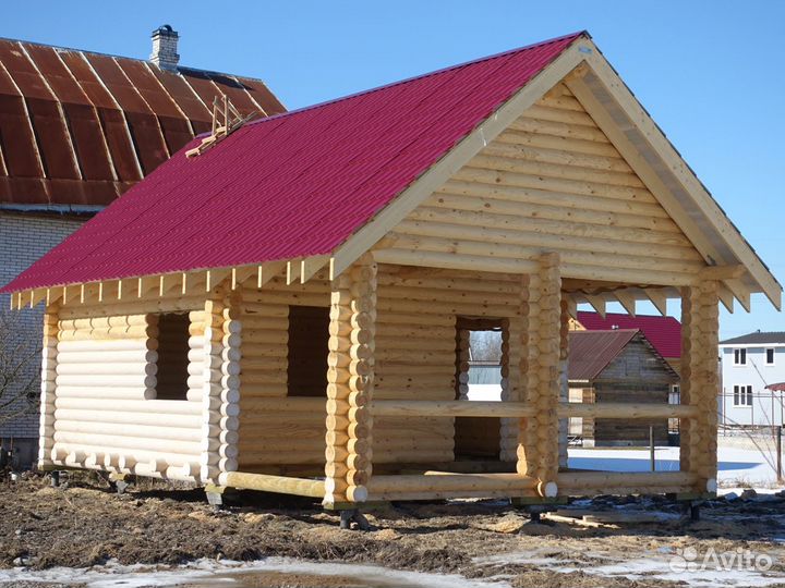 Сруб Дома 6.0х9.0м. с мансардой