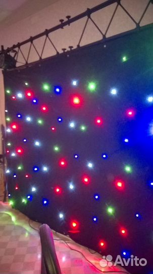 Светодиодный видео занавес звездное небо 2x3 метра