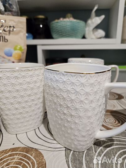 Чашка коралл, мини тарелки