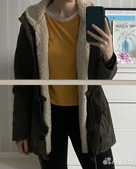 Парка (куртка) mango с капюшоном