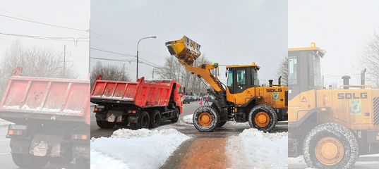 Погрузка снега в КАМАЗ