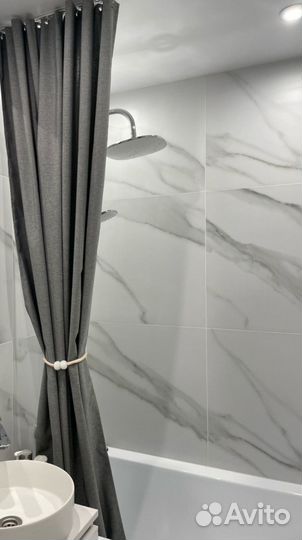 Штора для ванной льняная новая