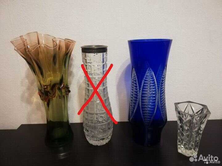 Вазы штофы стопки кувшины цветное стекло СССР