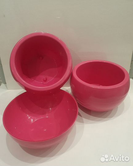 Цветочный горшок пластик розовый 2шт
