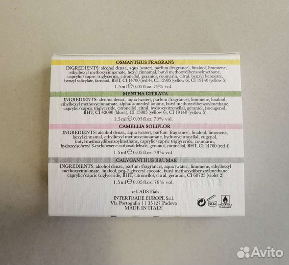 Ароматы Acqua Di Stresa семплы (пробники)