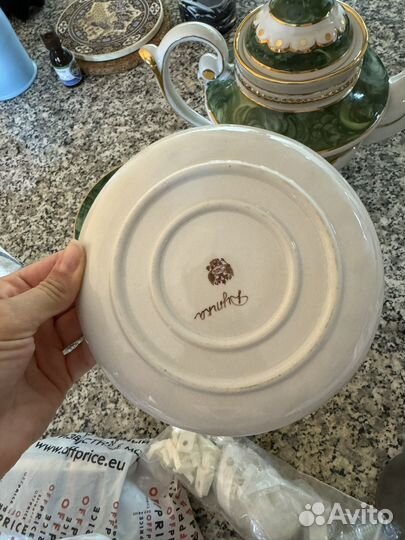 Чайный набор Малахит Гжель авторская работа