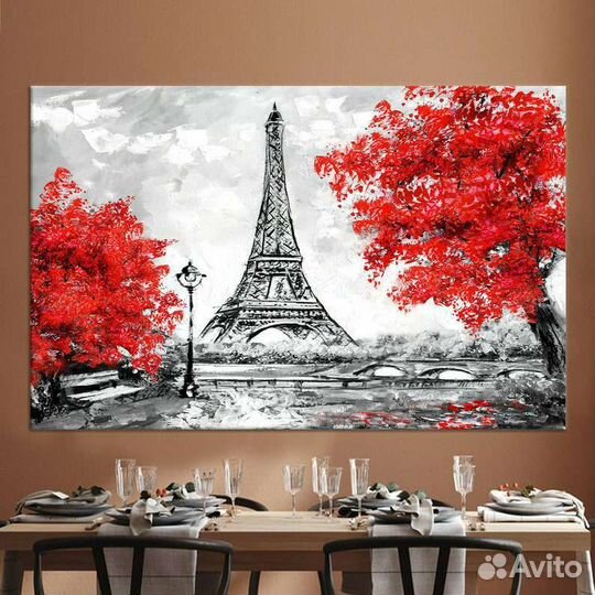 Эйфелева башня красивая картина в интерьер