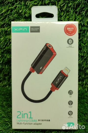 Переходник Lightning на 3.5 Jack+Lightning зарядка