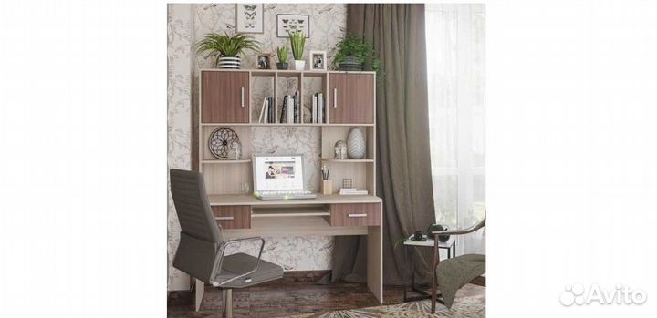 Стол компьютерный с надстройкой 1,4м ясень шимо