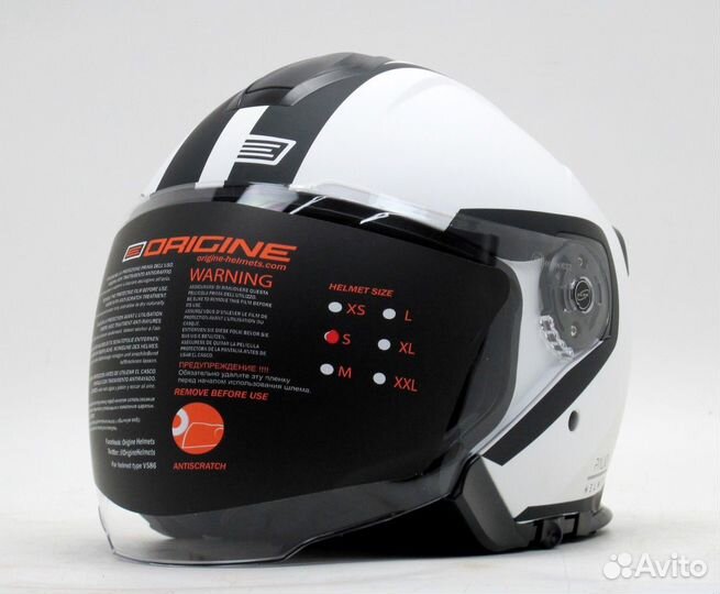 Шлем origine palio techy белый/серый (открый со ст