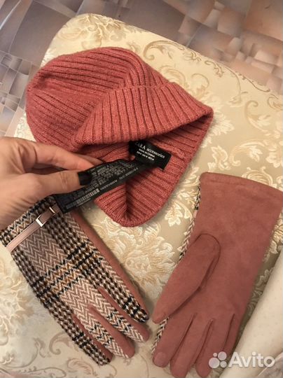 Комплект перчатки и шапка zara