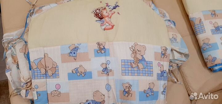 Набор в детскую кроватку (бортики+одеяло+балдахин)