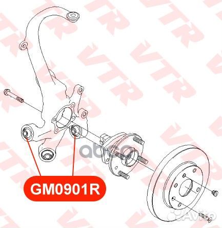 Плавающий сайлентблок цапфы задней подвески GM0