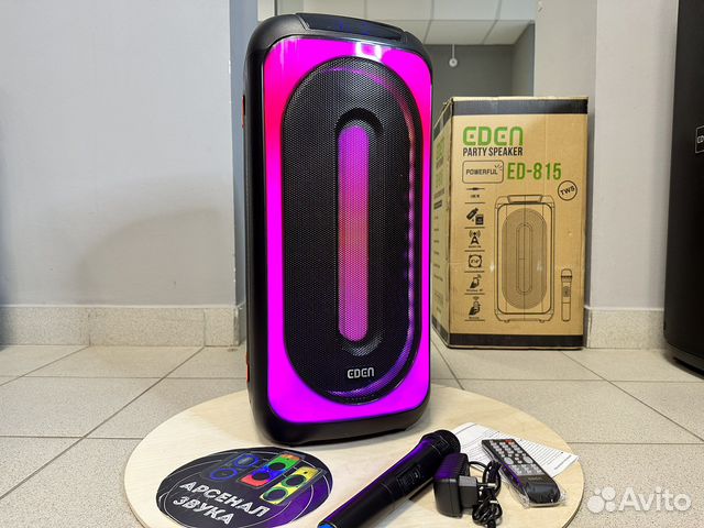 Мощная 800W блютуз колонка портативная Eden