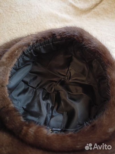 Берет новый женский норковый 54
