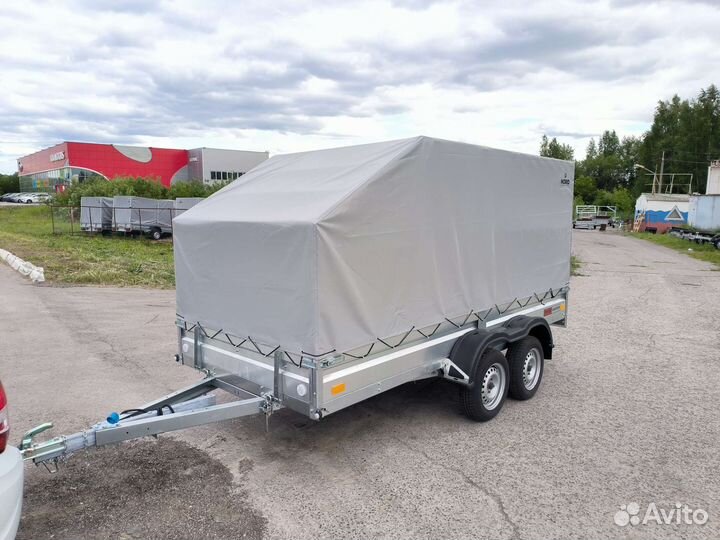 Прицеп усиленный 3,5х1,5 двухосный с тентом