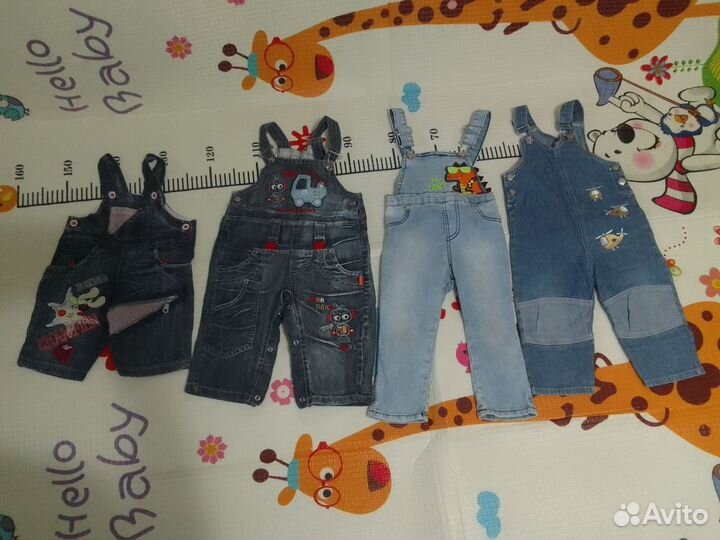 Джинсовый комбинезон 74-80