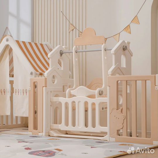 Манеж Unix Kids DeLuxe House Camel