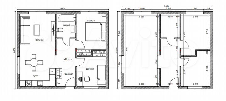 Дом 70 м² на участке 6 сот.