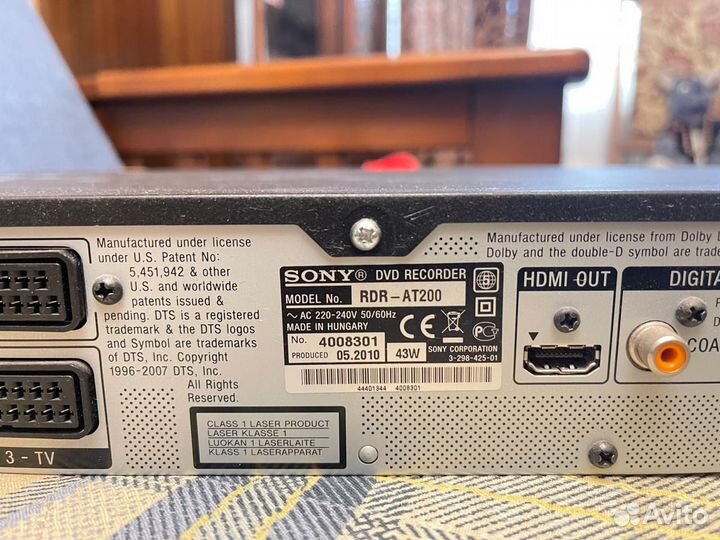 Dvd /HDD рекордер Sony RDR-AT200