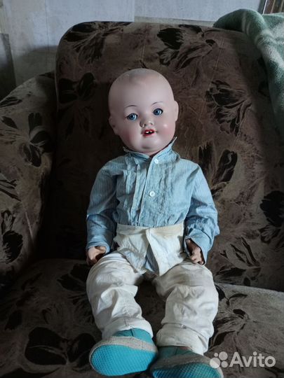 Антикварная кукла СССР пупс 65 см