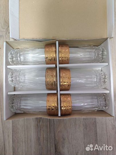 Хрустальные бокалы с позолотой