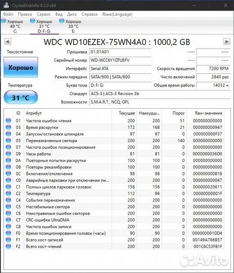 Жесткий диск wd blue hdd 1 тб