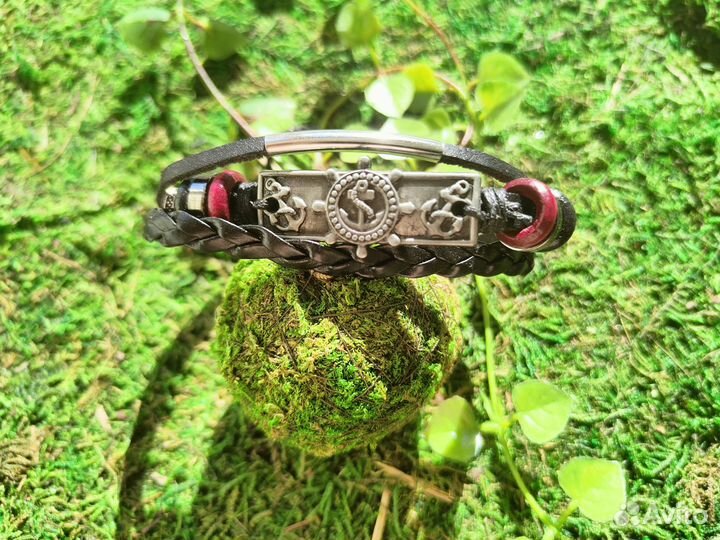 Браслет морской браслет женский, мужской кожаный