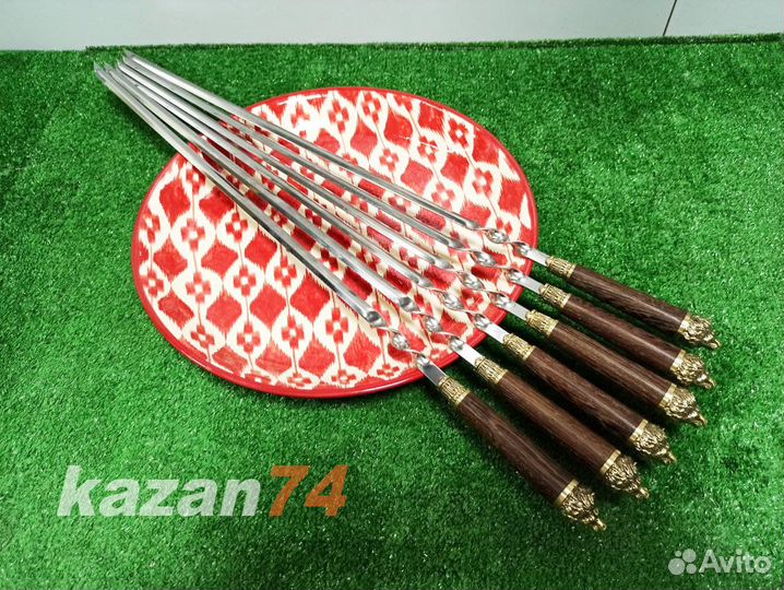 Шампуры лев комплект 6шт подарочные ручная работа