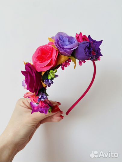 Ободок с цветами