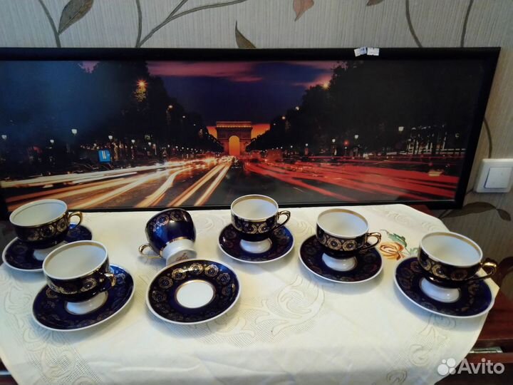 Шикарные чайный пары кобальт Довбыш СССР