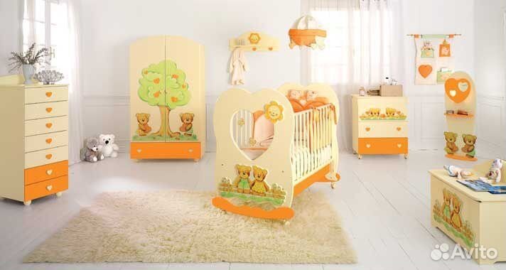 Детский комод с медведями 3 ящика италия