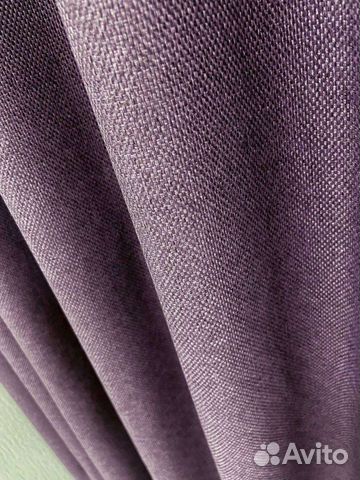 Готовые шторы Рогожка блэкаут фиолетовый лиловый