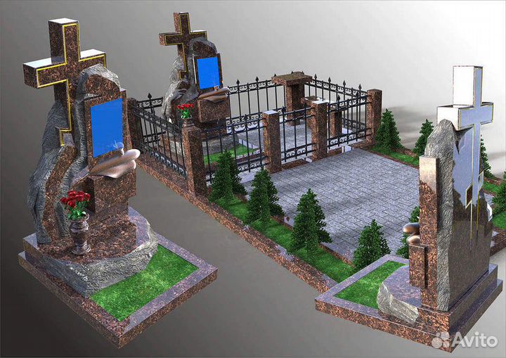 3D визуализация, дизайн памятников,захоронения