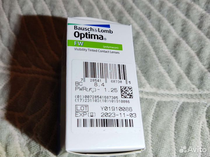 Линзы контактные. -1, 25