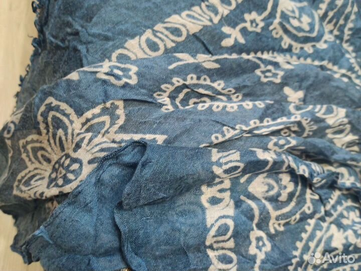 Платок индиго etro хлопок италия