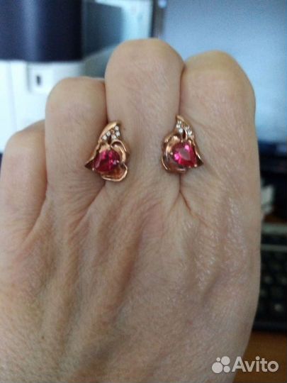 Серебряные серьги позолоченные