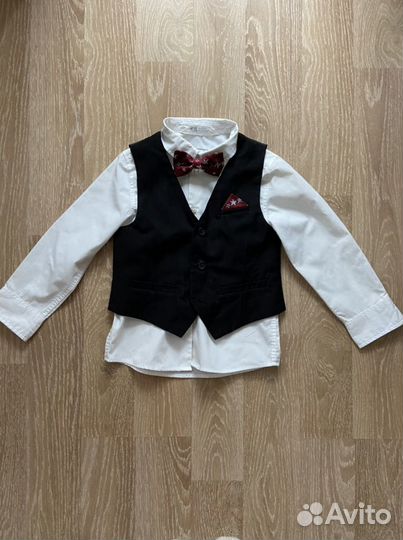 Комплект тройка рубашка, жилет, бабочка H&M 104-11