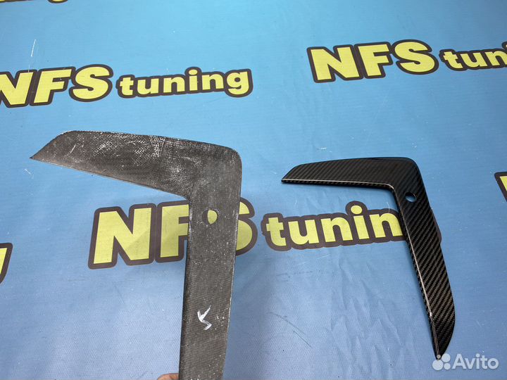 Клыки в передний бампер для BMW G30 рест карбон